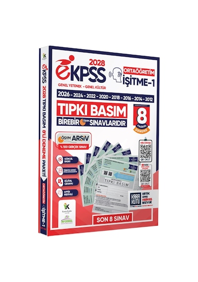 2028 EKPSS Ortaöğretim İşitme-1 ÖSYM Çıkmış Soru Tıpkı Basım Soru Kitapçıkları 8li TG Deneme Paketi