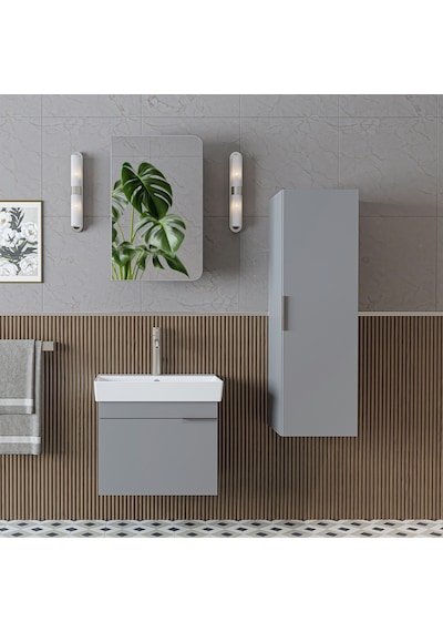 Likya Mdflam Kapaklı Lavabolu 60 Cm Banyo Alt Dolabı + Banyo Üst Dolabı + Banyo Boy Dolabı Kül Gri Likya Mdflam Kapaklı Lavabolu 60 Cm Banyo Alt Dolabı + Banyo Üst Dolabı + Banyo Boy Dolabı Kül Gri
