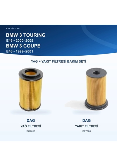 Bmw 3 E46 Yağ+yakıt Filtre Bakım Seti