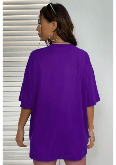 Medinenur Unisex Baskılı T-shirt Mor