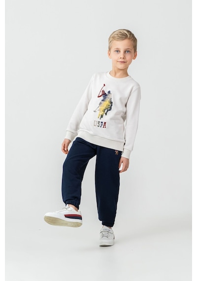U.S. Polo Assn. Erkek Çocuk Nakışlı Beyaz Uzun Kol Eşofman Takımı Us2625-c-v1 Us2625-c-v1