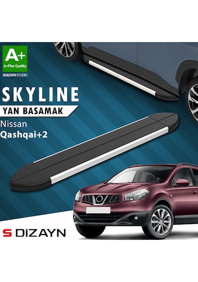 S-dizayn Nissan Qashqai +2 Skyline Aluminyum Yan Basamak 183 Cm 2007-2014 A+ Kalite