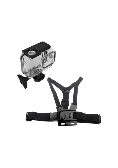 Gopro Hero 8 Housing Kafa Bandı Ve Göğüs Kemeri 5 Parça Set Go208
