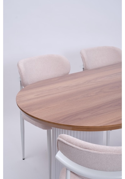 Bohem Polo Lak Panel Yemek Masa Sandalye Takımı 90x170 Çam