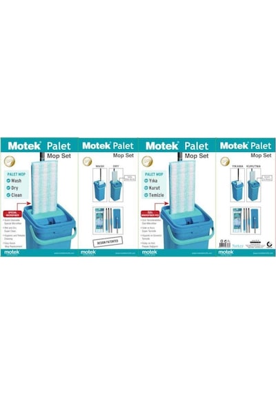 Motek Yeni Temizlik Seti Palet Mop Mavi