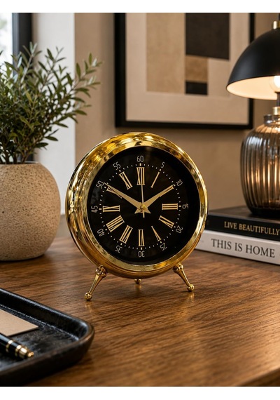Sleepnova Gold Vintage Metal Roma Rakamlı Dekoratif Masa Saati Diğer