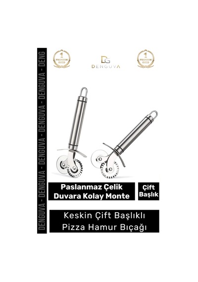 Hamurbıçağı Paslanmaz Çelik Keskin Profesyonel Mutfak Pratik Hamur Çift Başlıklı Pizza Hamur Bıçağı Çok Renkli