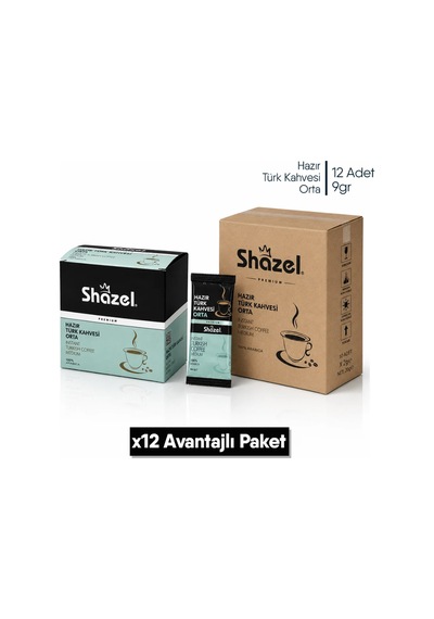 Shazel Hazır Türk Kahvesi Orta X 12 Adet