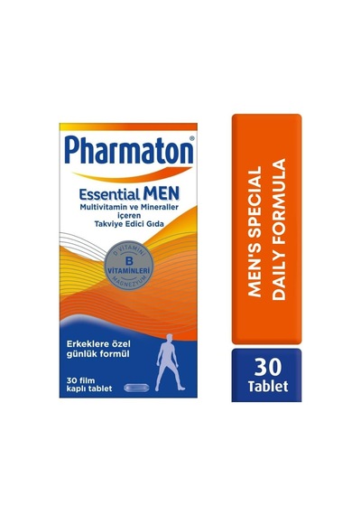 Essential Men, 30 Tablet Magnezyum, Vitamin B, Vitamin D, Multivitamin Ve Mineraller