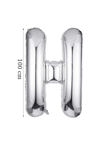 Folyo Balon H Harfi Helyum Balon 100 Cm Gümüş Renk - H Harf Balon - Harf Folyo Silver Balon Çok Renkli