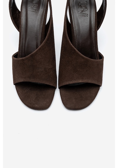 Luvishoes Zyra Kahverengi Süet Kadın Dolgu Topuklu Ayakkabı