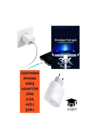 20w 3.0 A Lightning İphone -c Giriş Adaptör Ac 210-240v 5v 3.0a Şarj Başlığı