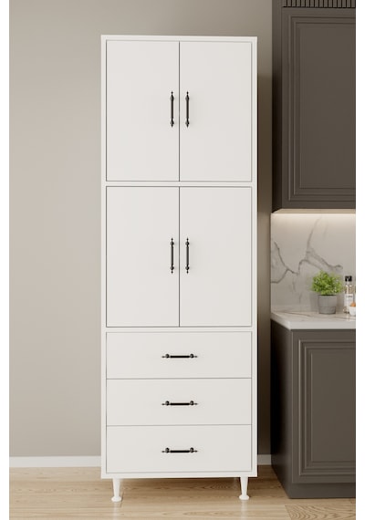 Aeka Ae-3020 Irmak 4 Kapaklı Çok Amaçlı Dolap 3 Çekmeceli Raflı Mutfak Kiler Banyo 195x63x35 Çok Amaçlı Dolap Beyaz Aeka Ae-3020 Irmak 4 Kapaklı Çok Amaçlı Dolap 3 Çekmeceli Raflı Mutfak Kiler Banyo 195x63x35 Çok Amaçlı Dolap Beyaz