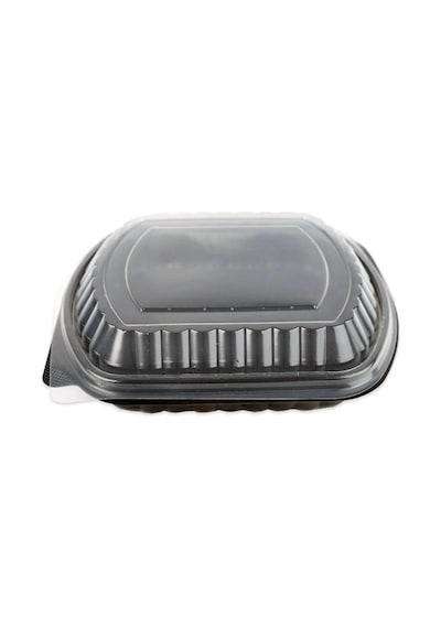Şeffaf Kapaklı Sıcak Soğuk Isıya Dayanıklı Yemek Salata Kabı Kutusu - Kare - 21x25 Cm. - 30 Adet
