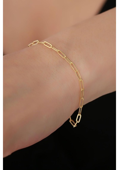 14 Ayar Altın Mini Ataş Bileklik 3 Mm Sarı Altın