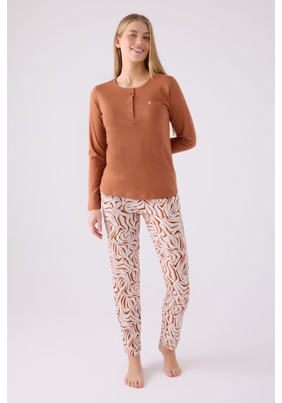 Pierre Cardin Kadın Kahverengi Pijama Takımı Pc8862-s-v1 Kahverengi