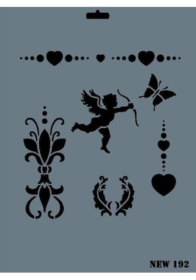 Rich New Seri N-192 Stencil 35x25 Cm - Elwm-287577 Renkli