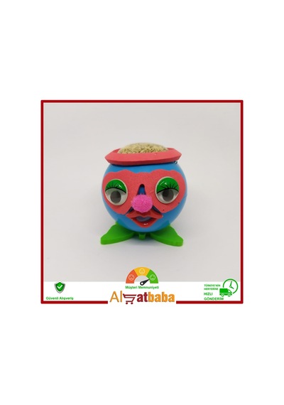 Emojili Çim Adam Hareketli Gözlü Kırmızı