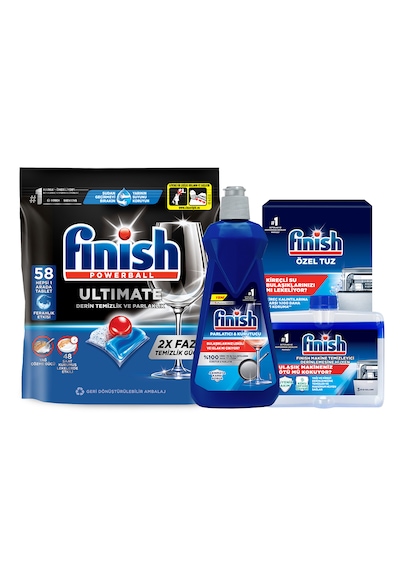 Finish Ultimate Bulaşık Makinesi Deterjanı Kapsül Tablet 58 Adet + Temizlik ve Bakım Seti