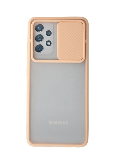 Newface - 14 - Samsung Galaxy Uyumlu A52 Kılıf Palm Buzlu Kamera Sürgülü Silikon - Csmo-tex - - Pembe
