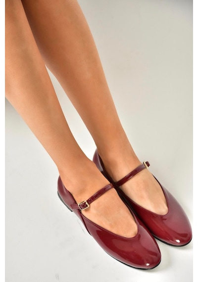Fox Shoes U272900208 Bordo Rugan Kadın Babet Bordo-rugan Bordo