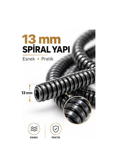13 Mm 5 Metre Kanal Açıcı Spiral Manuel Gider Açma Susta Teli, Uzun Erişim Kalın Susta