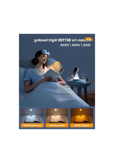 Şarj Edilebilir Kitap Işığı, 10 Led İle 80 Saat Kullanım Süresi 10 Parça Siyah