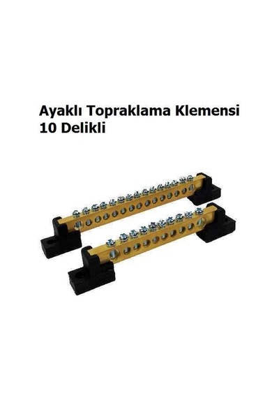 10 Delikli Ayaklı Topraklama Klemensi