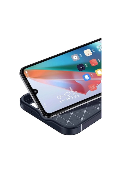 Mey İthalat Realme 12 Lite Kılıf Auto Focus Karbon Kapak - Lacivert