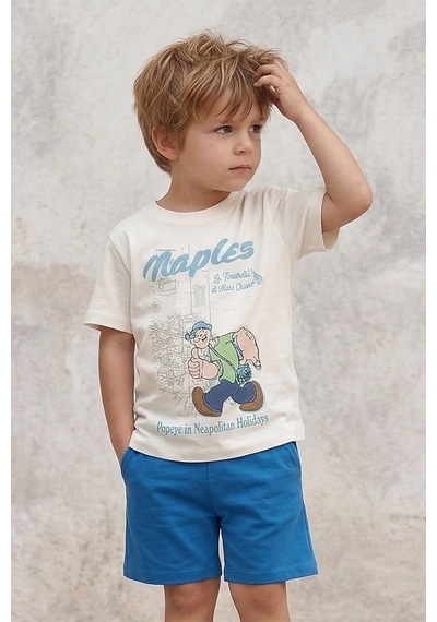 Dmb Kids Erkek Çocuk Penye Şortlu Takım Dmb-7637 Ekru
