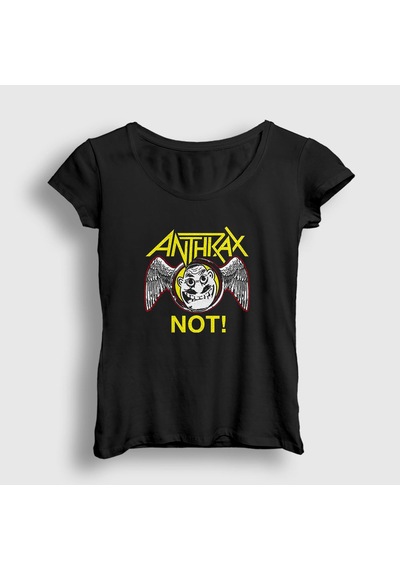 Presmono Kadın Not Anthrax T-shirt Siyah