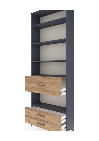 Arges Dolap 5 Raflı 3 Çekmeceli 88x30x243 Antrasit-çam Antrasit