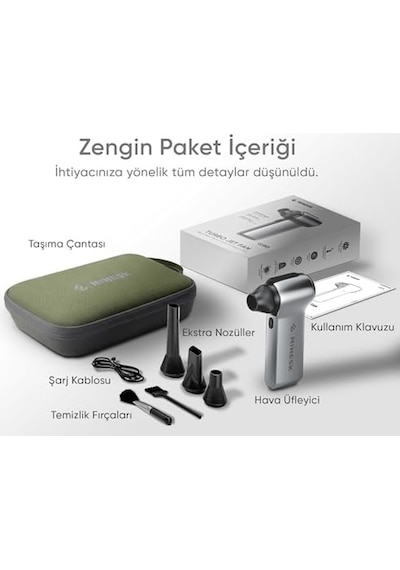 Tr G150 Turbo Jet Fan Hava Üfleyici - Turbo Modda 150 Gram Hava Basıncı - Çok Amaçlı Kullanım Klavye, Ev, A