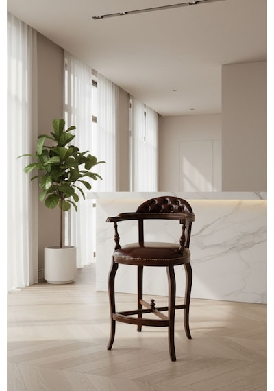 Majesta Classic Ahşap Bar Sandalyesi Ceviz