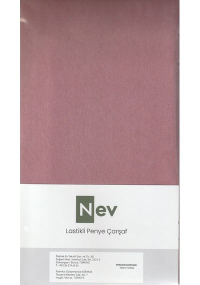 Nev Penye Çarşaf Fitted Koyu Mercancan180x200+30 Mercan