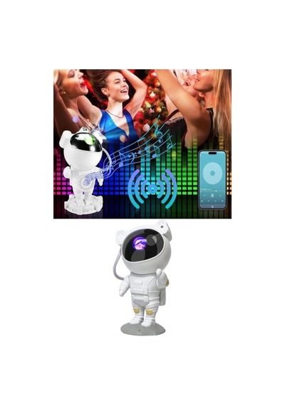Hubrendy Tekno Projeksiyon Astronot Lamba Speaker Sevimli Astronot Bluetooth Hoparlör