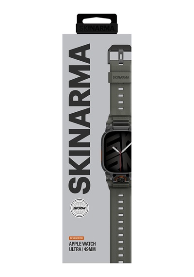Apple Watch Uyumlu Ultra 49mm  Skinarma Talon Serisi Suya Dayanıklı Silikon Kordon Yeşil