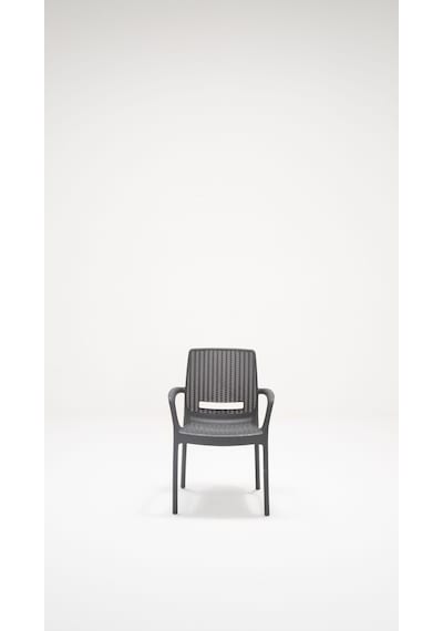 Rattan Lüx 90x150 Bahçe&Balkon&Teras Masa Seti - Antrasit