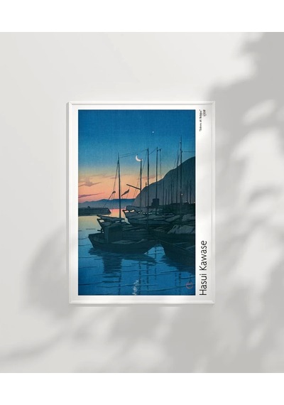 Çerçevesiz Poster Hasui Kawase Beppu'da Şafak 2