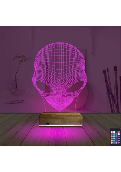 Luvivia Uzaylı Alien 3d Lamba - Masa Gece Lambası Şeffaf