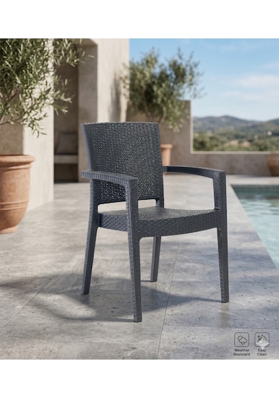 Novussi Paris Rattan Koltuk 4'lü Paket Antrasit