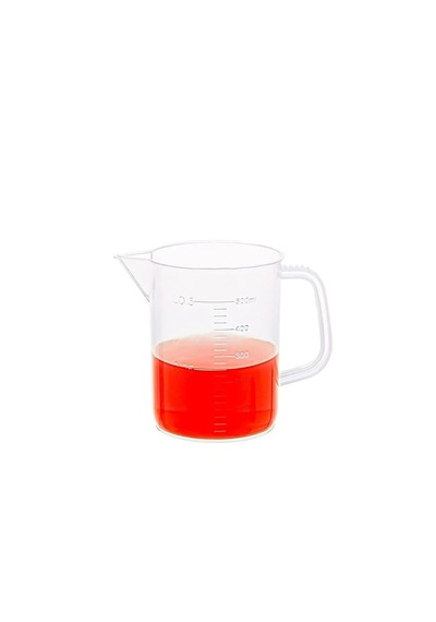 Borox Kulplu Plastik Beher 500 Ml - Kabartma Dereceli Beaker