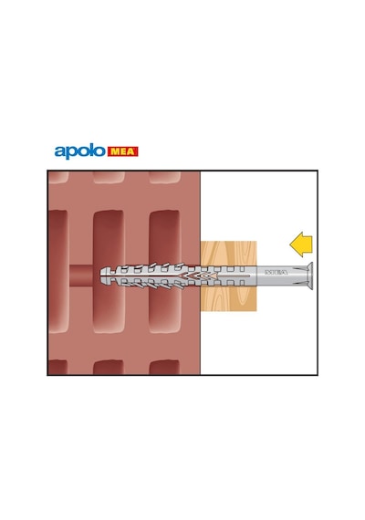 Mea Hbr Boşluklu Çerçeve Dübeli 10x115mm, 100 Adet