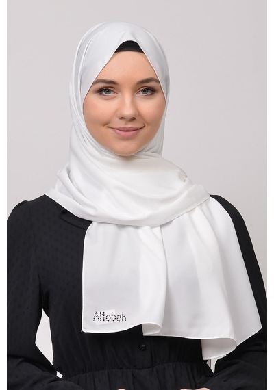 Altobeh Medine İpeği Düz Tesettür Şal - Ekru