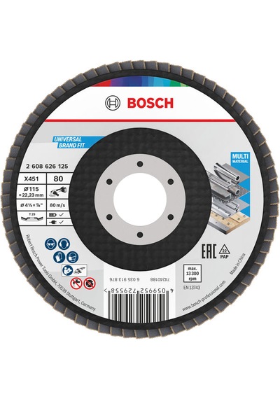 Bosch X451 Flap Disk 80k 115mm 60 Adet - 2608626125