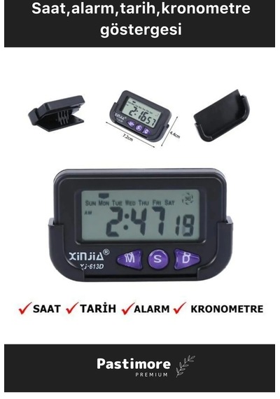 Yapışkanlı Ve Masaüstü Stantlı Ders Çalışmak İçin Alarlı Kronometreli Mini Dijital Saat