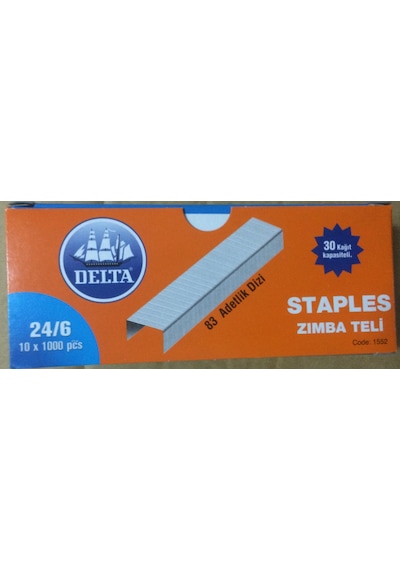 Delta Beyaz Zımba Teli 24 6 1000 Lik 10 Kutu 10000 Adet0 Kutu 10