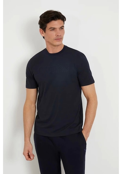 Guess Erkek Önü Logolu T-shirt L Siyah