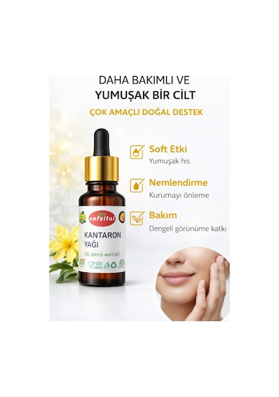 Safvital Kantaron Yağı 20 Ml Maserasyon Saf Bitkisel Nemlendirici Yağ Doğal Cilt Bakımı Ve Besleyici Yağ