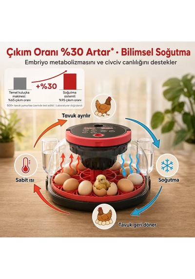 Akıllı Kameralı Kuluçka Makinesi - 12'li